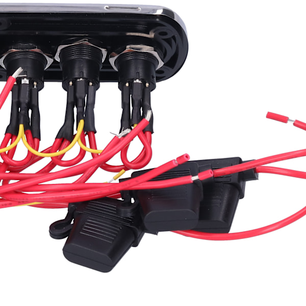 12V 20A Karbonfiberbryter IP66 Panel Trykknapp Blå Rød LED Modifisering for Yacht RV