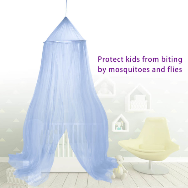 Baby Kids Round Dome Bed Canopy Myggnät Cover