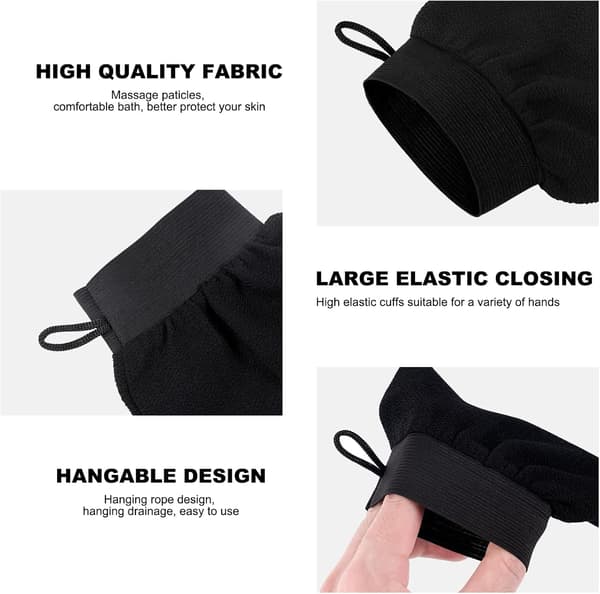 Pack Body Scrub Gloves Bath Spa Exfoliating Mitts, Double-Sided Deep Cleansing Exfoliating Mitts, Exfoliating Gloves Deep Body Scrub
