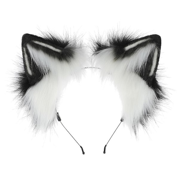 Håndlavet Faux Fur Ræv Ulveører Pandebånd Halloween Jul Fest Kostume Tilbehør