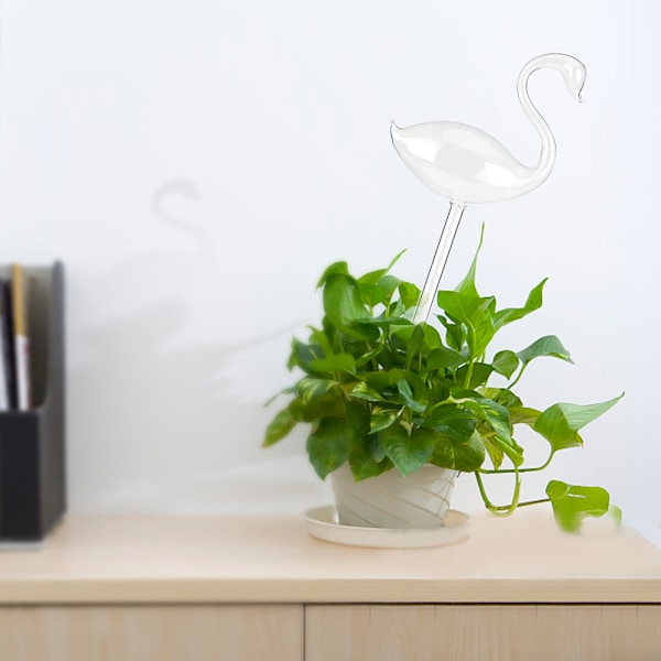 Husbladsplanter Blomster Automatisk Selvvandeanordninger Klar Glas Vandfodrer Svaneform