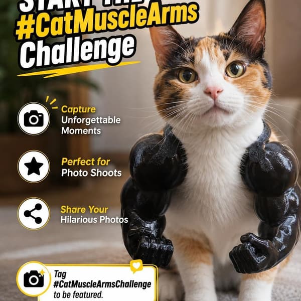 Cat Hulk Arm 3D-printed Cat Dog Decoration - Creative Funny Kawaii Home Decor blue