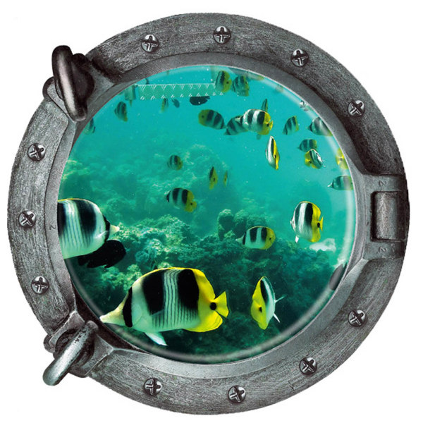 Avtagbara ubåtsdekaler för undervattenshavsvägg