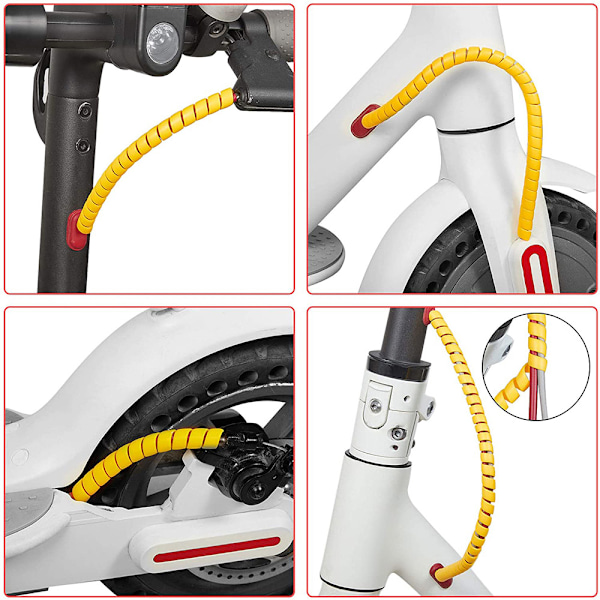 Scooter Spiral Wire Kompatibel Scooter Kabelrør Ikke-giftig Bremseslange Rør Tilbehør Slidstærkt Vindingsrør Brandhæmmende Kabel Scooter