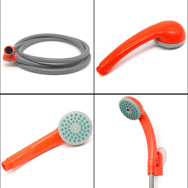 Bærbar Campingdusj Dusjhode med Vannpumpe, 2200mAh Avtakbart Oppladbart Batteri, USB-kabel, for Camping Vandring Reise Hage