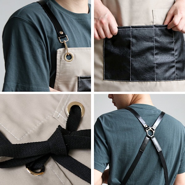 Förkläde - Frisör Salong - Justerbar med Fickor - Bekväm för Sommar - Unisex