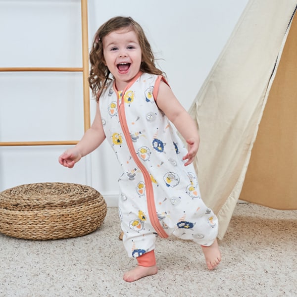 Sommertynde baby-onesies, bomuldsbaby-anti-spark-tæppe, børnevest-sovepose med fødder