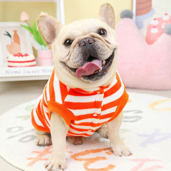 Koiran Neuletakki Koiran Vaatteet Fleecekirkastettu Koiran Villapaita Talvi Lämmin Hikipaita Kukka Pyjama Fleecepaita (Oranssi)