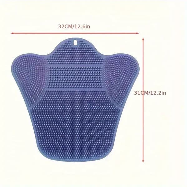 Foot and Back Scrubber for Shower - Attaches to Wall with Suction Cup and Massage Function_TF_TF Blue[TT] Blå 31x32cm