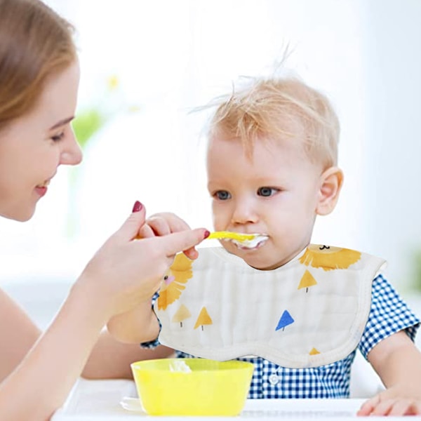 Åtta-lagers babysalivhaklapp 360 graders babyblombladsskydd