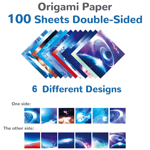 Stjernehimmel Origamipapir 100 Ark 6 tommer Kvadrat Forskjellige Farger på Begge Sider Håndverk Origamipapir Kunst