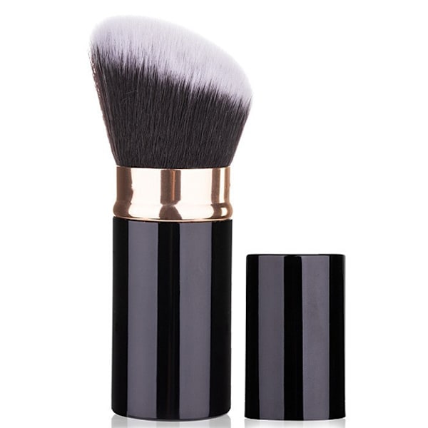 Retrakterbart Foundation Makeup-borste, Reseflatborste Bärbar Foundationborste med Skydd