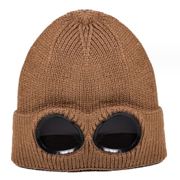 Unisex Villaneuleet Goggles Beanie, Lämmin Talvi Tyylissä Hattu Ulkoilma Urheilu Lippis