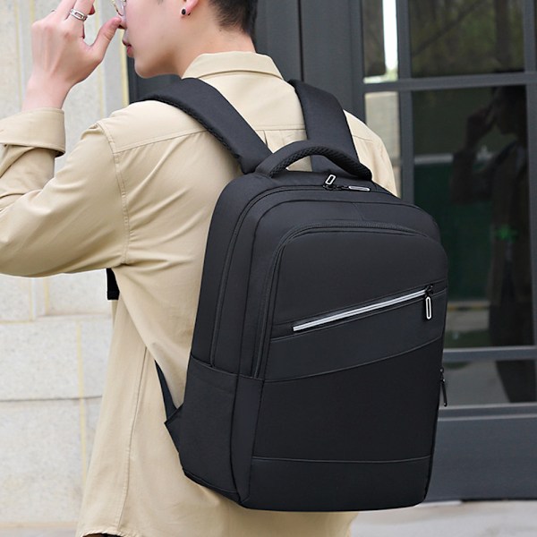 Laptop-ryggsäck, affärsryggsäck med USB-laddningsport, lämplig för 15,6-tums bärbar dator.