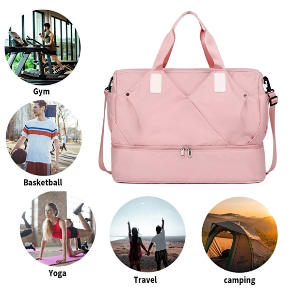 Stor kapasitet bærbar koffert for korte avstander, treningsbag for kvinner, liten oppbevaringsveske for reiser