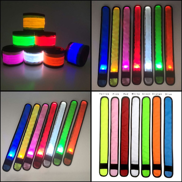 Armband Slap Armband Wristband Blinkande Sportpaket med Glow Partytillbehör för Liv, Festivaler Löpning Fester Nattliga Evenemang