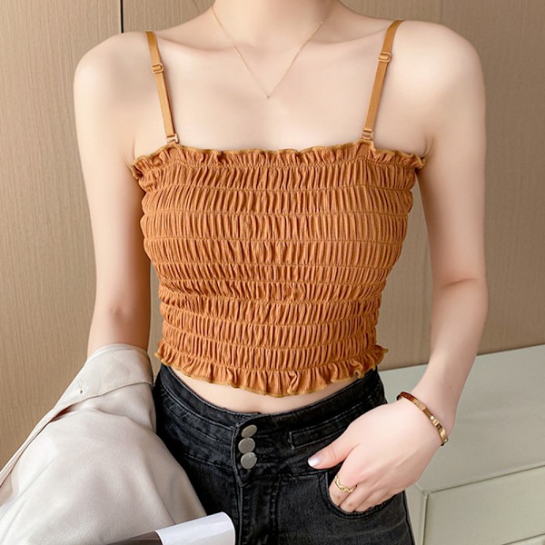 Ny suspender väst dam sommar enfärgad utomhus slitage navel ärmlös inuti ta leggings