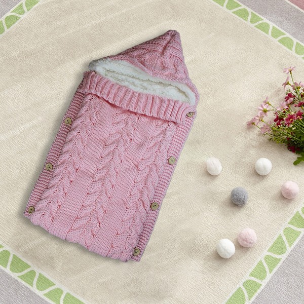 Nyfödd filt Baby swaddling filt Stickad sovsäck filt