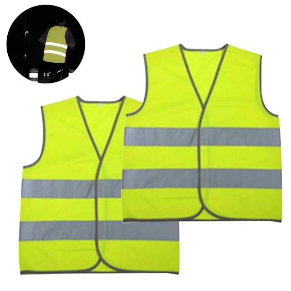 2 stk Sikkerhedsveste Bulkpak - Reflekterende Høj Synlighed, Børn, Mesh