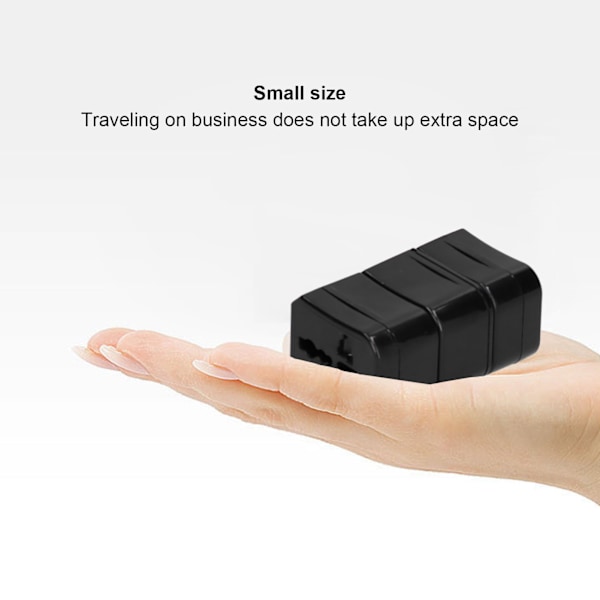 Rejseadapter Universal Strømkonverter Stik med 2 USB-porte til UK EU US JP AU CN 100~240V Sort