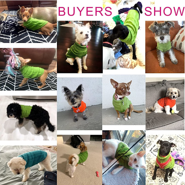 Hundtröja Pullover Stickad Klassisk Tröja med Varm för Hund Kläder för Hundar