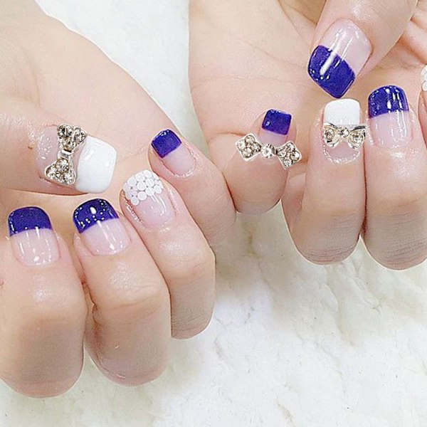 40 st Bowknot Nail Alloy Rhinestones för naglar Slips Nagelkristaller Naglar Juveler Rhinestones Nagelkonst Stenar Set