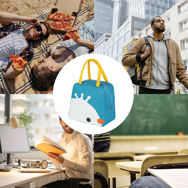 Tegneserie morsom termisk isolasjonspose stor kapasitet rispose studenter til jobb med ris termisk pose enkelt