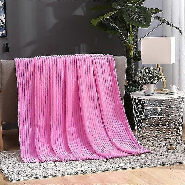 Stor Flanellfleece Tæppe 100x150cm Polyester Blødt Behageligt Let Luksuriøst Sengetæppe til_TF Coffee