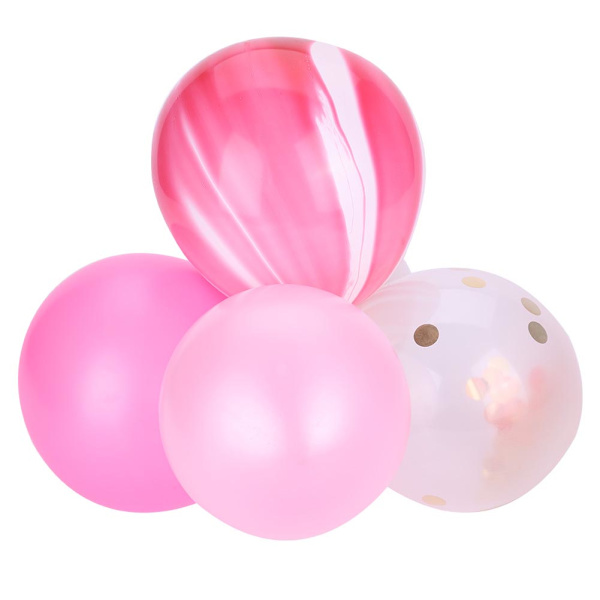 20 st/set Konfetti Agat Latexballonger Dekoration för Födelsedag Förlovning Bröllop (Rosa)