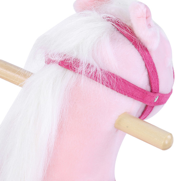 Baby Child Animal Rocking Horse Riding Balance Interesting Swing Soft Plush Toy(Pink)