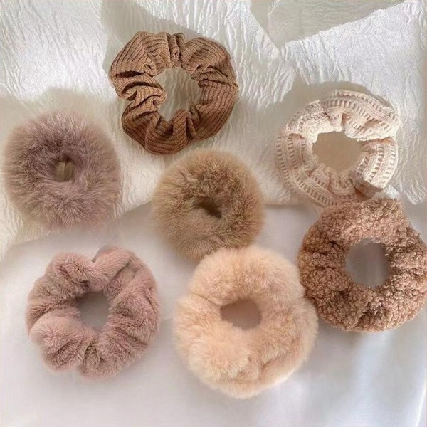 2 settiä monityylisiä plushista hiuslenkkejä - Hiustenlenkkejä useimpiin hiustyyleihin