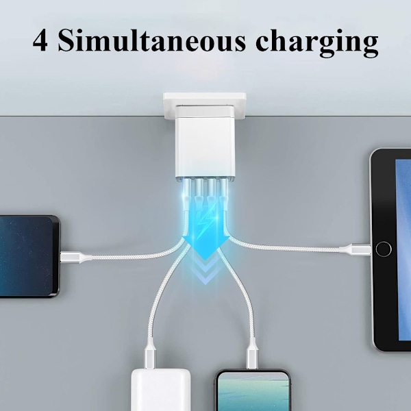 4USB Oplader 3.1A Multiporte Telefonoplader til Rejser