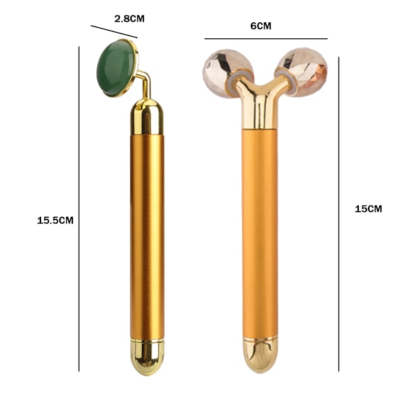 2-i-1 Ansiktsmassager Elektrisk Ansiktsmassager, 3D Rulle och Ametist Ansiktsrulle Massager Kit Hudvård Verktyg