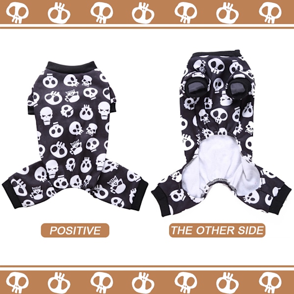 Hundesweater med kranie til Halloween - kæledyrs tøj - hundetøj - tøj til store hunde