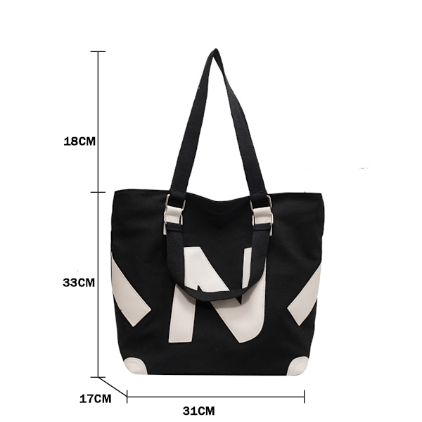 Store Canvas Tote-vesker med glidelås, Store Canvas Tote-vesker - Multifunksjonelle Canvas Handlevesker