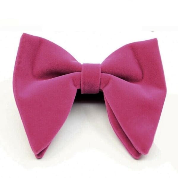 Herr Oversized Fluga Enfärgad Sammet Fluga Bröllopsfest Smoking Justerbar Rose red