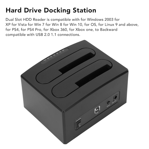 Hårddiskläsare USB 3.0 till SATA I II III Dubbelfack Extern HDD Dockningsstation Offline Klonkopiering för 2,5 tum 3,5 tum HDD SSD EU-kontakt