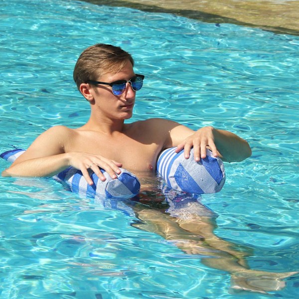 2-Pak Premium Swimming Pool Float Hammock, Multifunktionel Oppustelig Hammock (Saddel, Lounge Stol, Hammock, Drifter), Vand Hammock Lounge