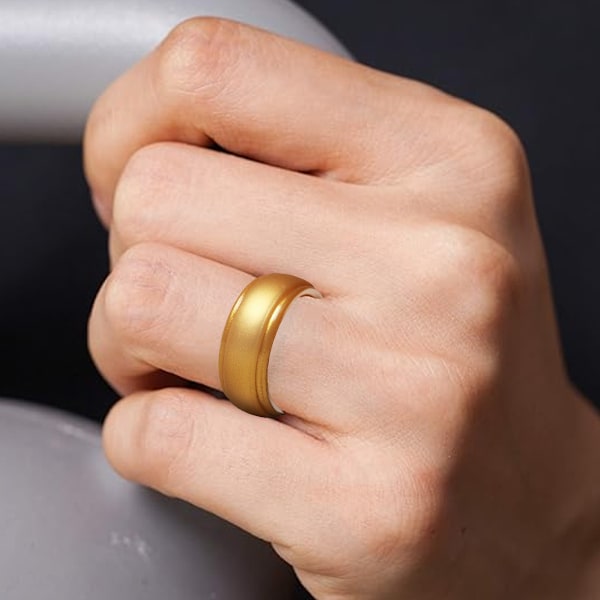 Silikonring för män, andningsbar med luftflödeskanaler - 8 mm bred - 2,5 mm tjock silikonvigselring