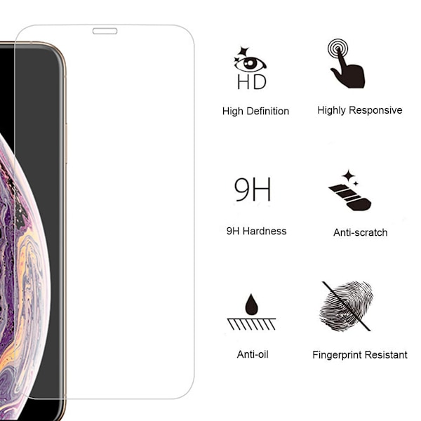 3 förpackningar - iPhone X/Xs - skärmskydd av härdat glas
