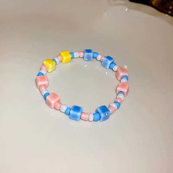 3 stk. søde Macaron armbåndsringe stjerne firkant til at pynte håndleddet