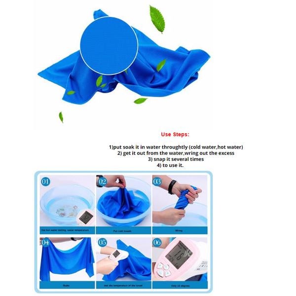 Cooling Towel, Kylhandduk, Sporthandduk, Svalkande handduk Rosa