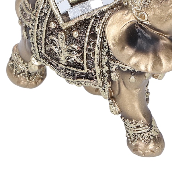 Elefant Statue Figur Feng Shui Harpiks Dyre Ornament Kunst Håndverk Skrivebord Dekorasjon Gull M 10x5x10cm