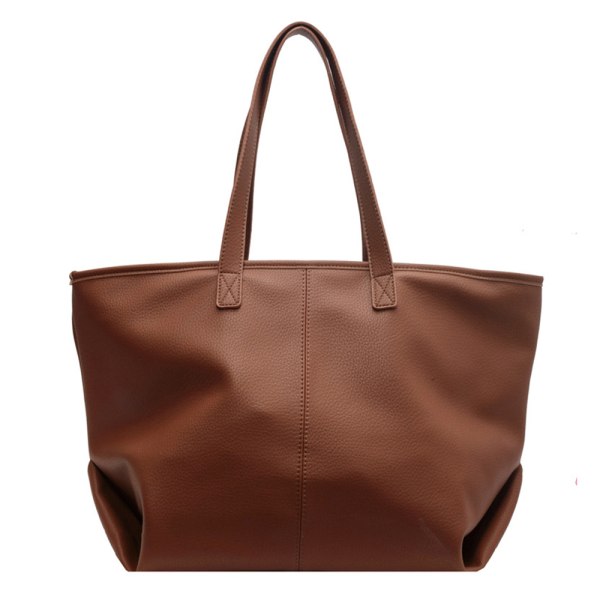 Large-capacity simple PU retro bag new tote bag one-shoulder