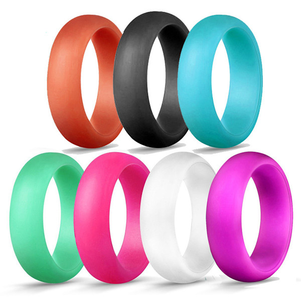 7 st Silikon Bröllopsringar för Kvinnor - Gummiband - 5,7 mm Bredd, 2 mm Tjocklek för Kärlek, Par, Souvenir och Aktiv Utomhusövningsstil