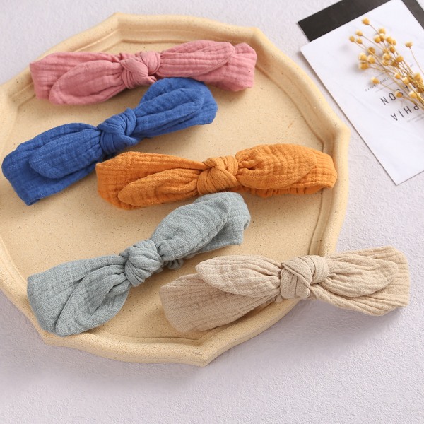 10 st Baby Bow Hållband Turban Knuten, Flickors Hårband för Nyfödda, Småbarn och Barn