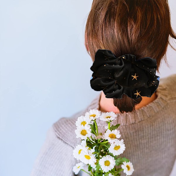 Scrunchies för hår med elastiskt band Hårsnoddar Rep Hästsvanshållare för kvinnor flickor, 6 st