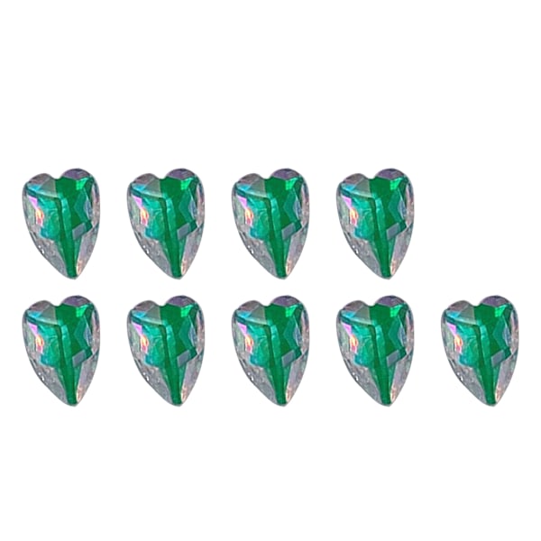9 st K9 Rosa Pack Gröna Glasborr Spetsiga Bottenformade Nagelbords Dekoration