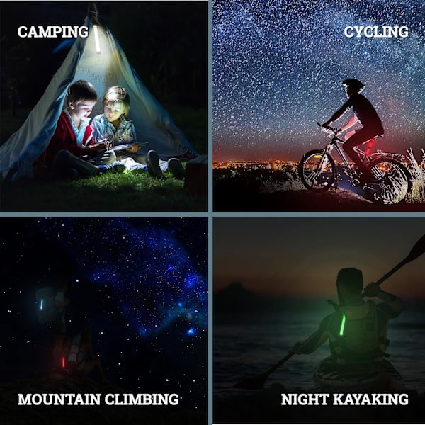30 Ultra Ljusa Glow Sticks - Nödljusstavar för Campingtillbehör, Fester, Orkanutrustning, Jordbävning, Överlevnadskit och Mer