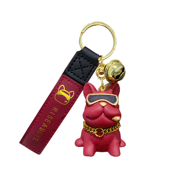 3D Bulldog Nøgleringe Søde Hvalpe Nøglering Charms til Hundelsker Kvinder Børn